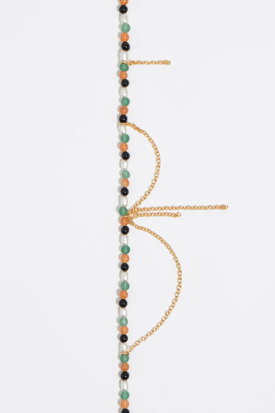 Golden chains and stones necklace