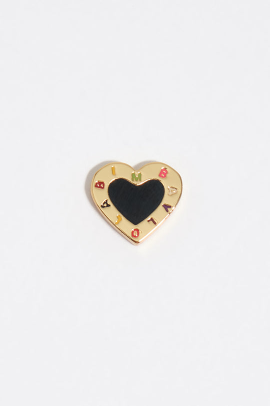 Black heart logo earrings