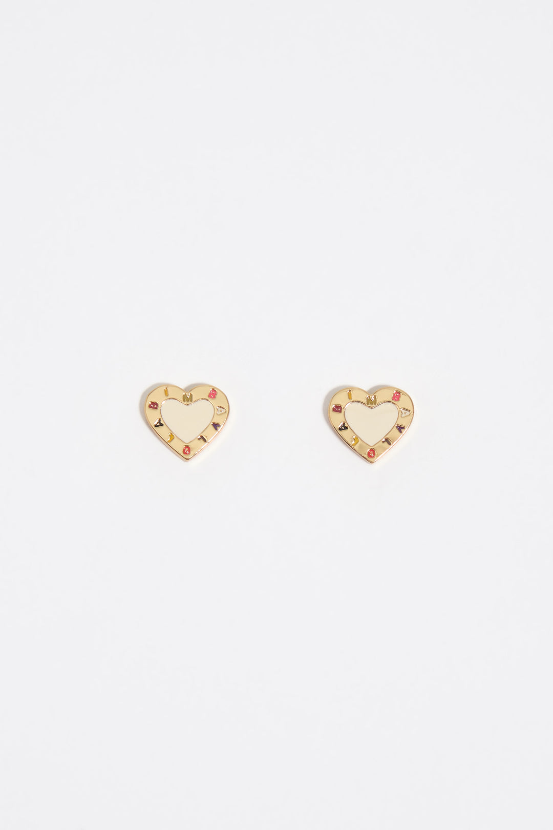 Ivory heart logo earrings