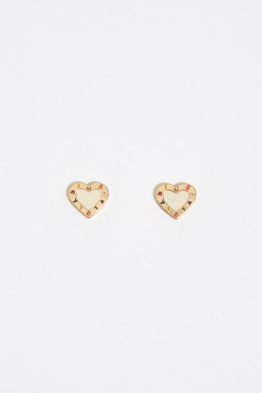 Ivory heart logo earrings