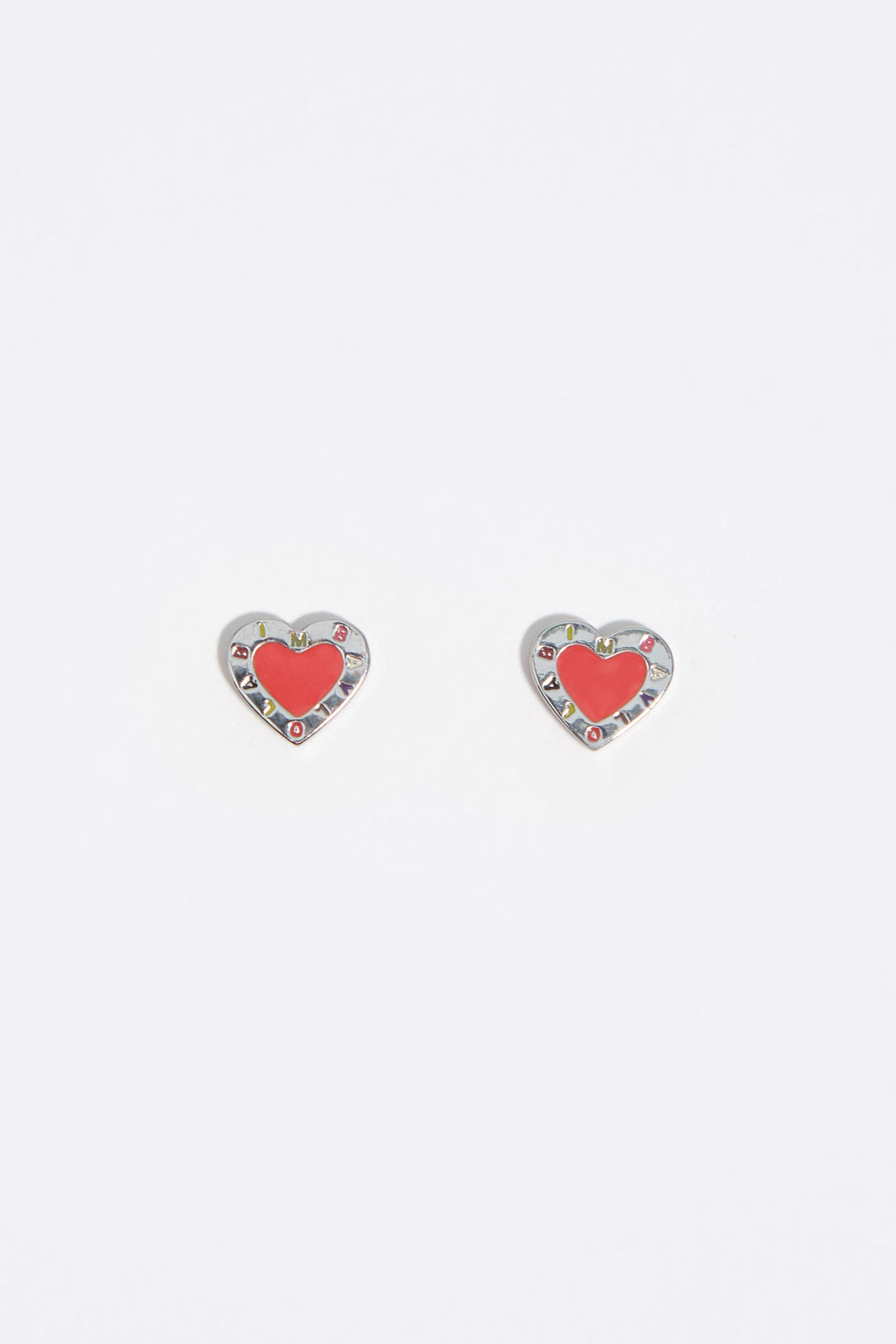 Coral heart logo earrings
