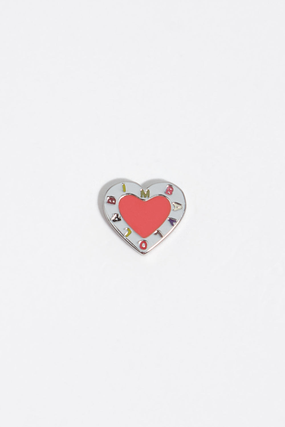 Coral heart logo earrings