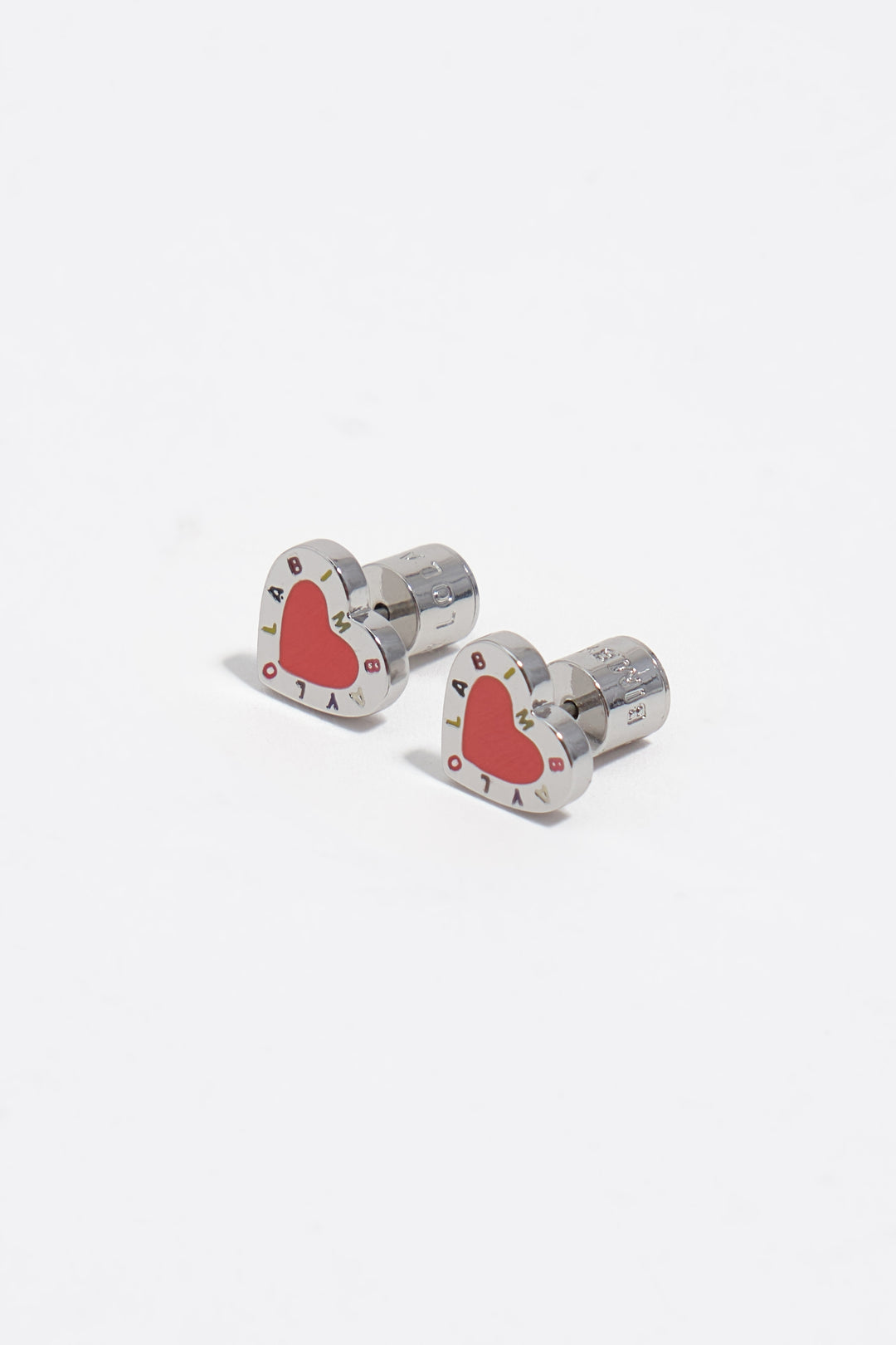 Coral heart logo earrings