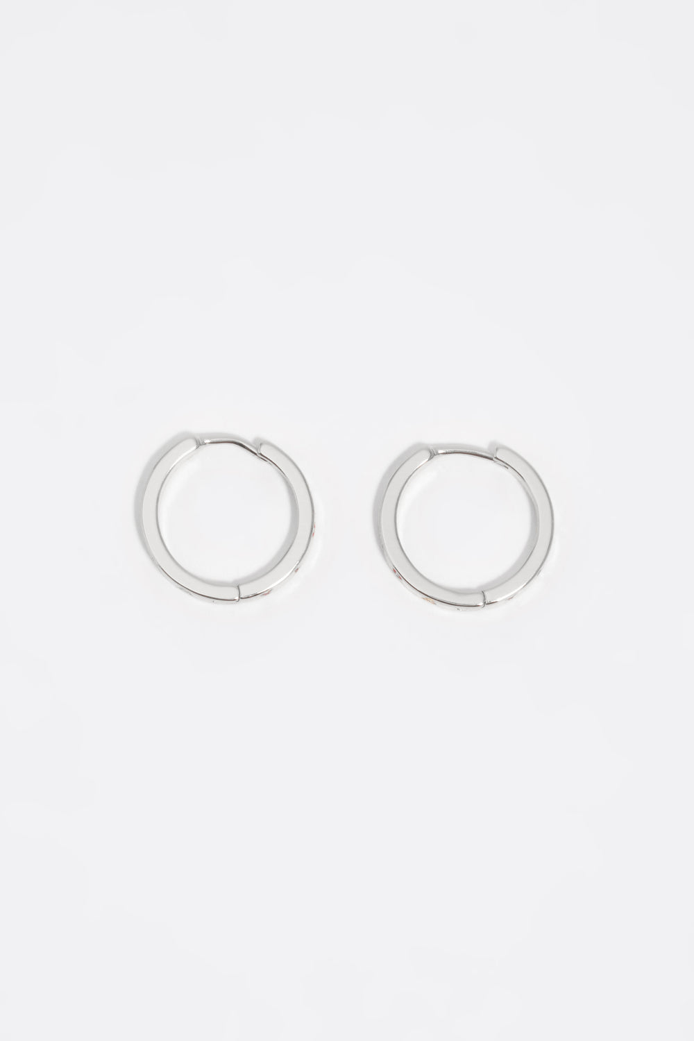 Silver and multicolor logo hoop earrings