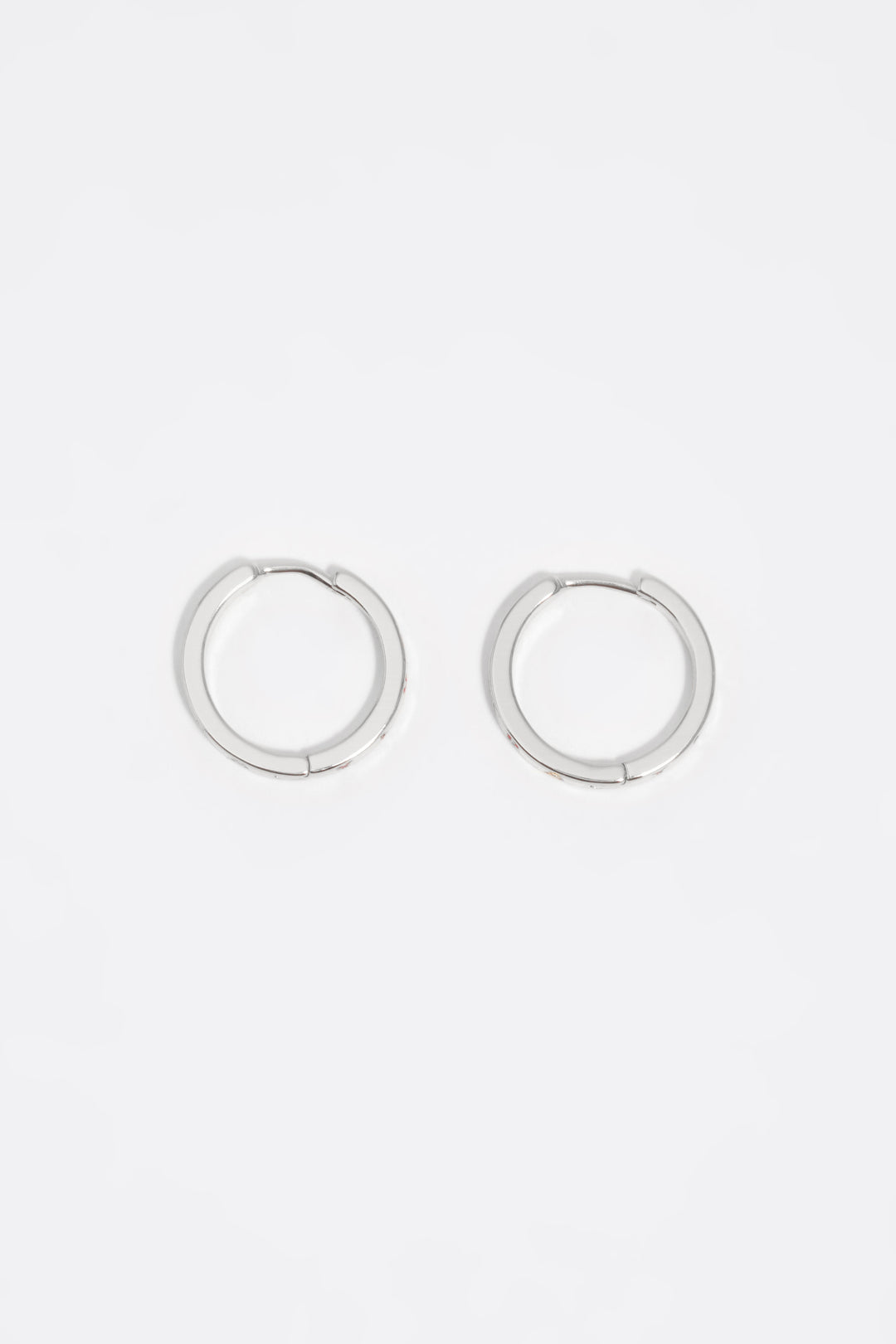 Silver and multicolor logo hoop earrings