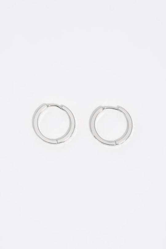 Silver and multicolor logo hoop earrings