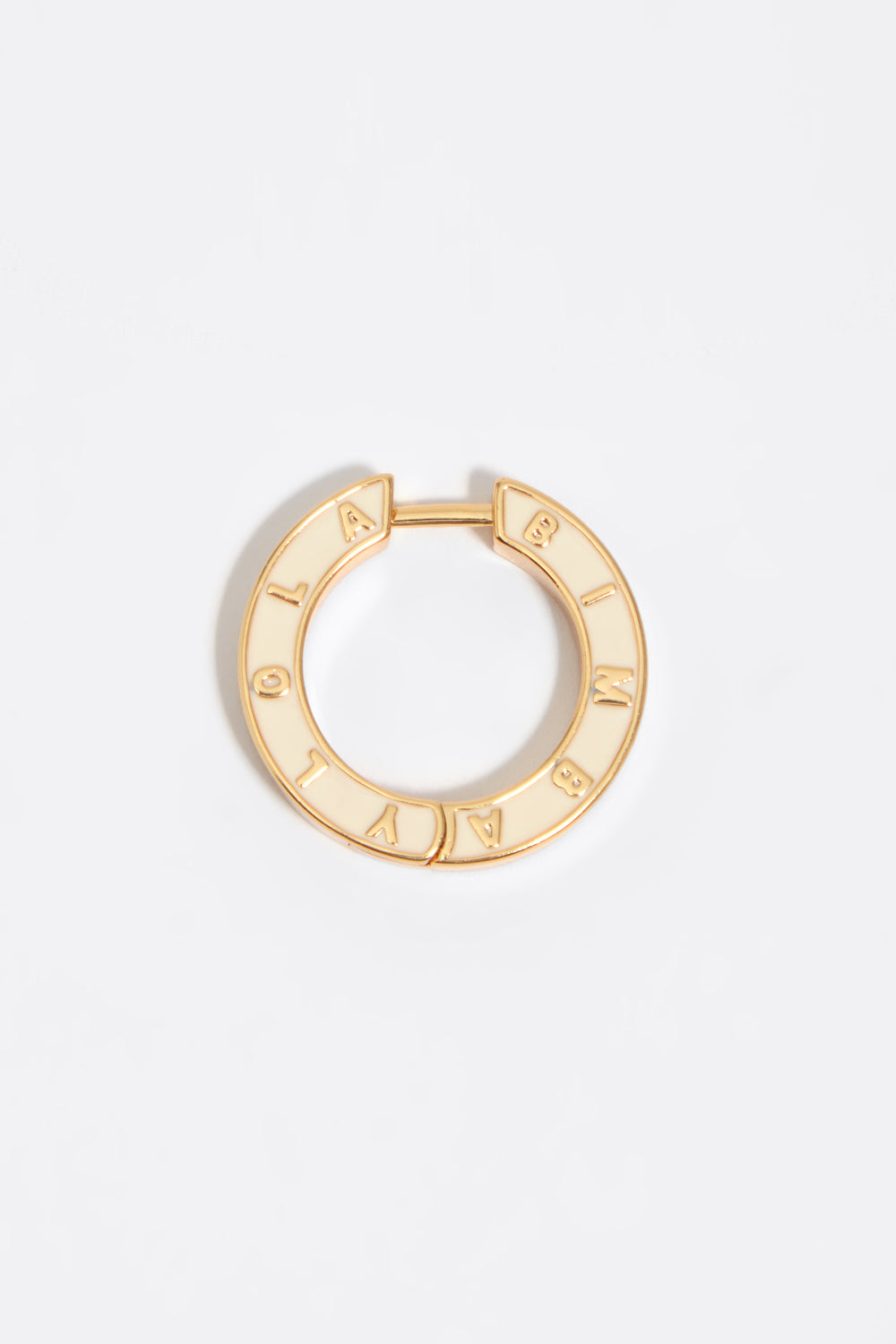 Hoop earrings ivory logo