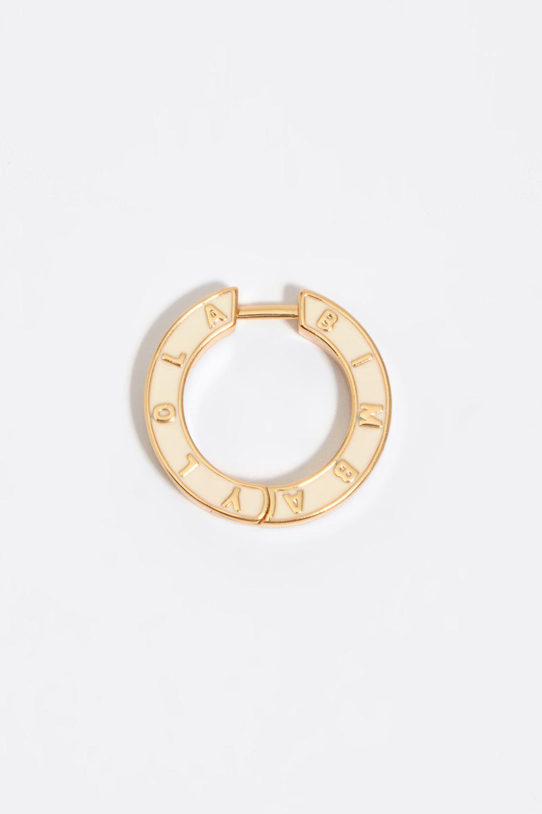 Hoop earrings ivory logo