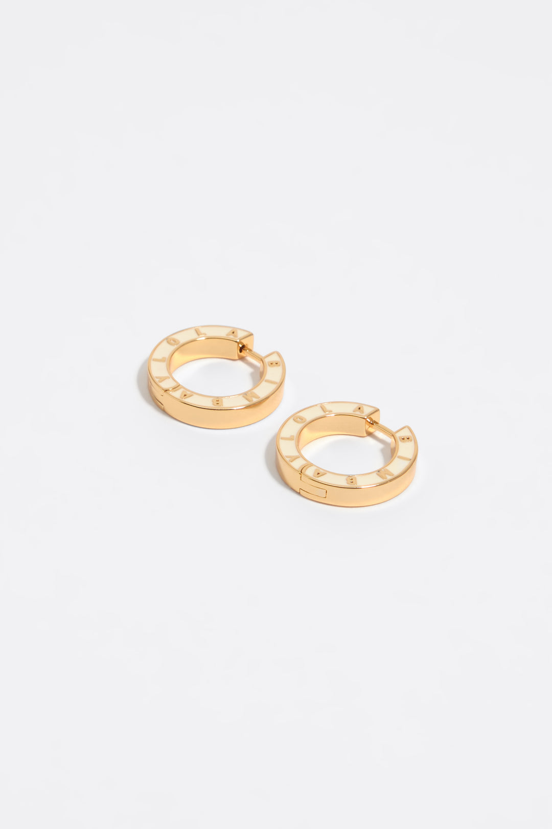 Hoop earrings ivory logo