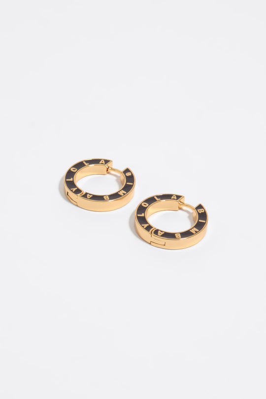 Brown logo hoop earrings