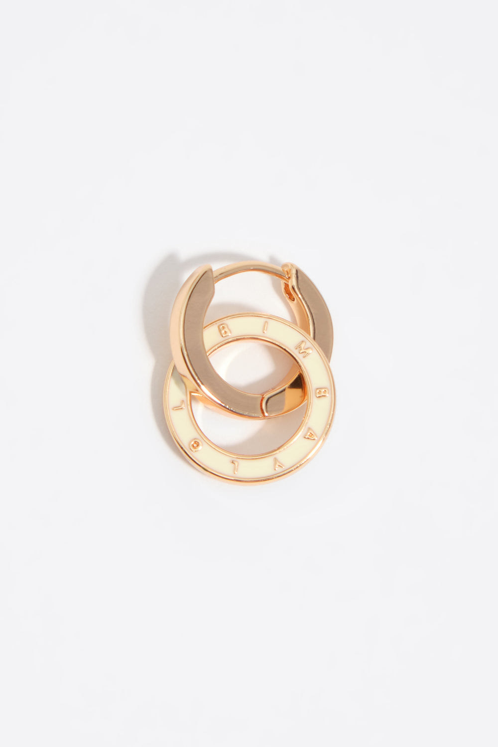 Ivory double hoop logo earrings