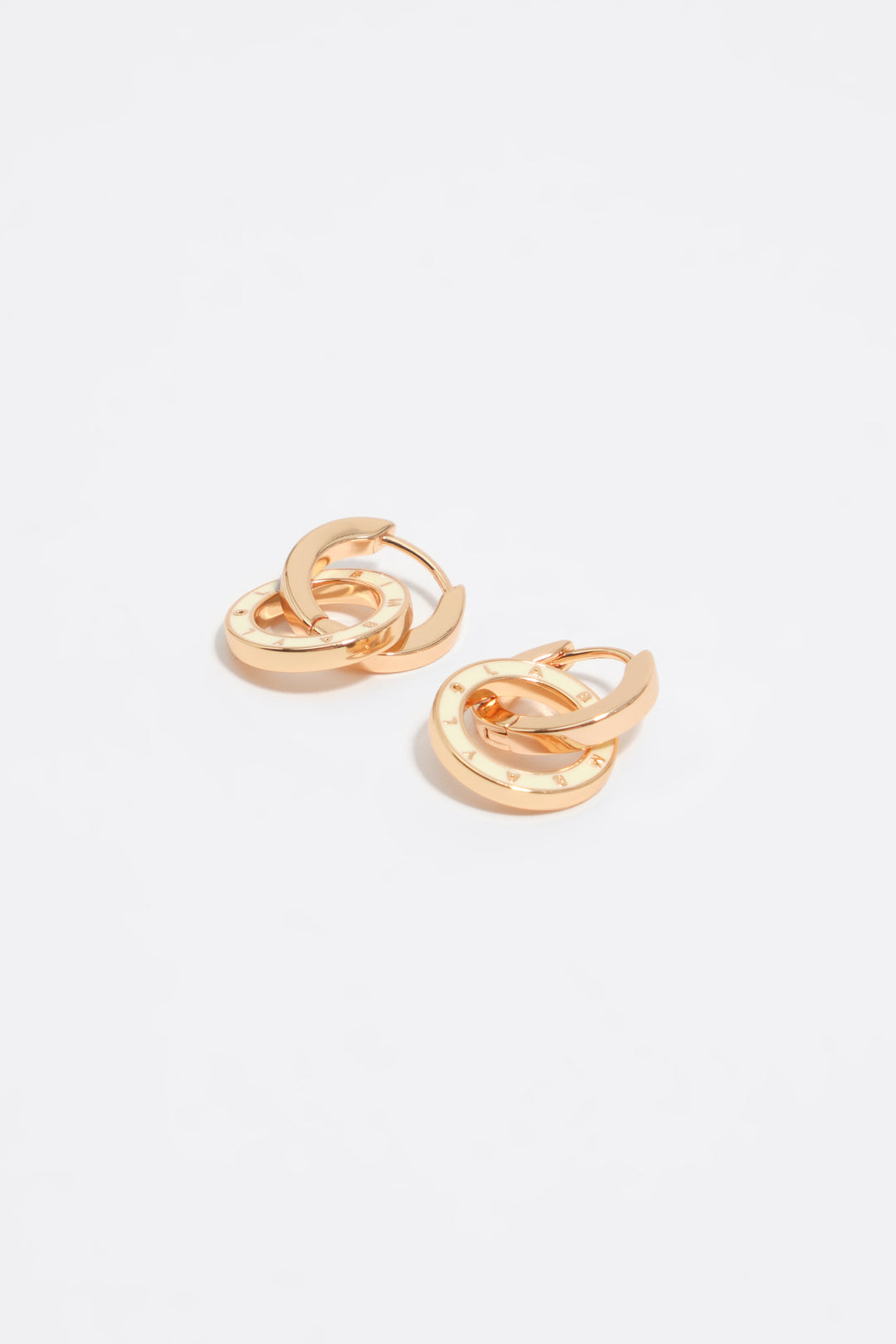 Ivory double hoop logo earrings