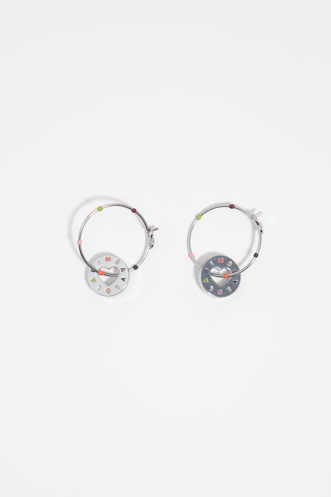 Silver logo hoop earrings