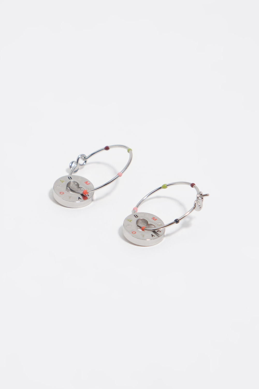 Silver logo hoop earrings