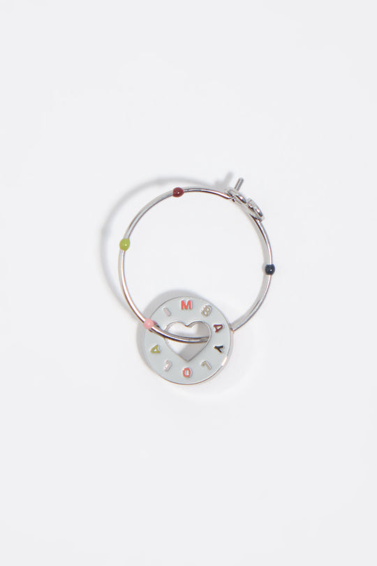 Silver logo hoop earrings