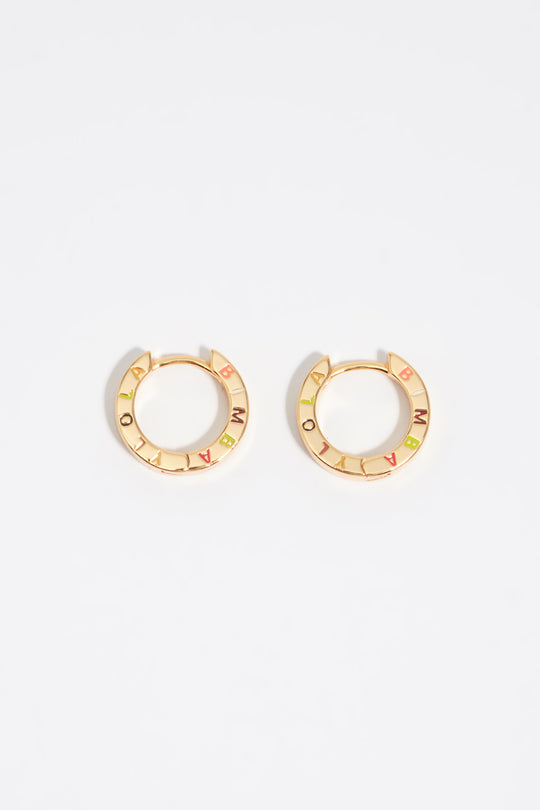 Gold logo hoop earrings