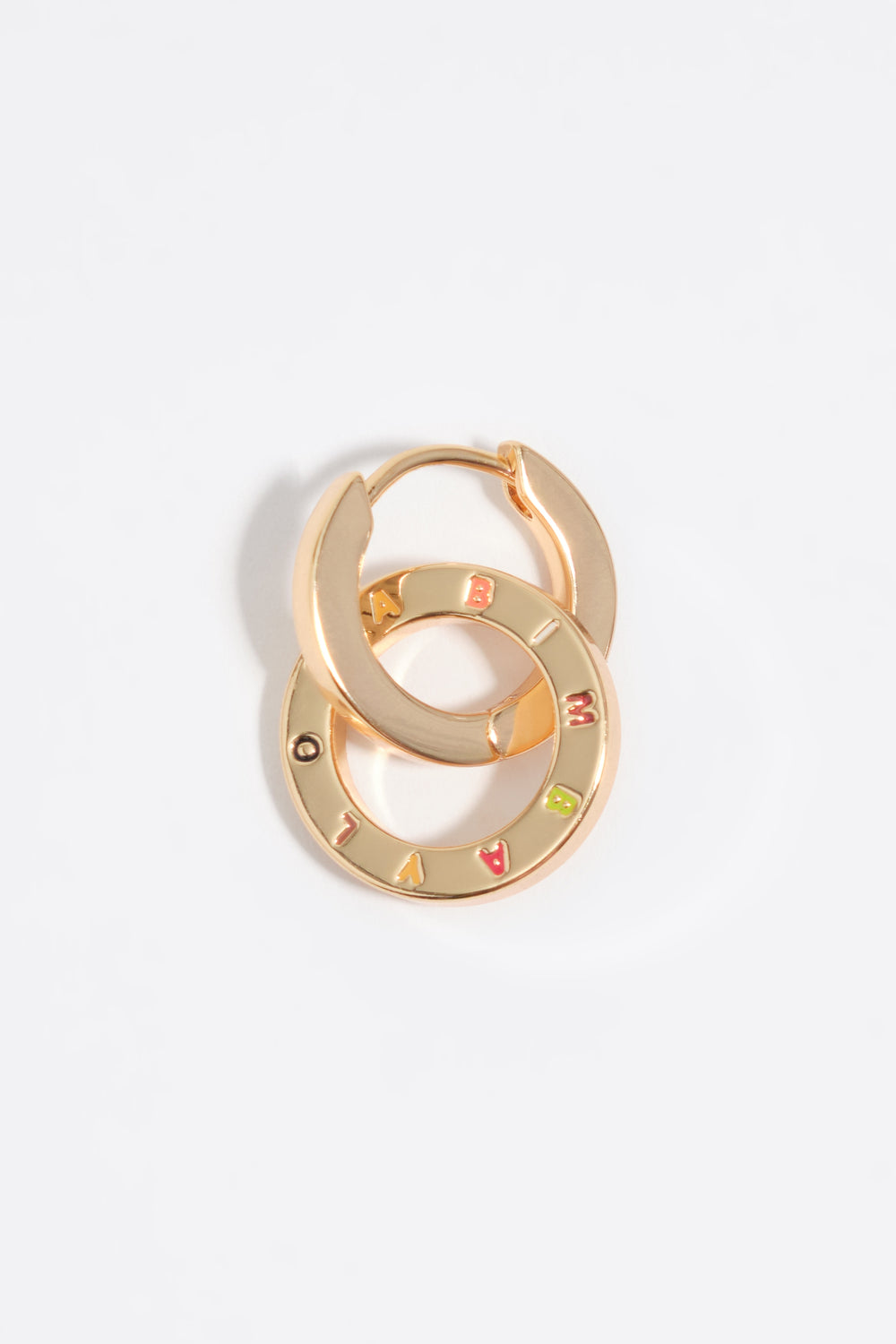Gold logo double-hoop earrings
