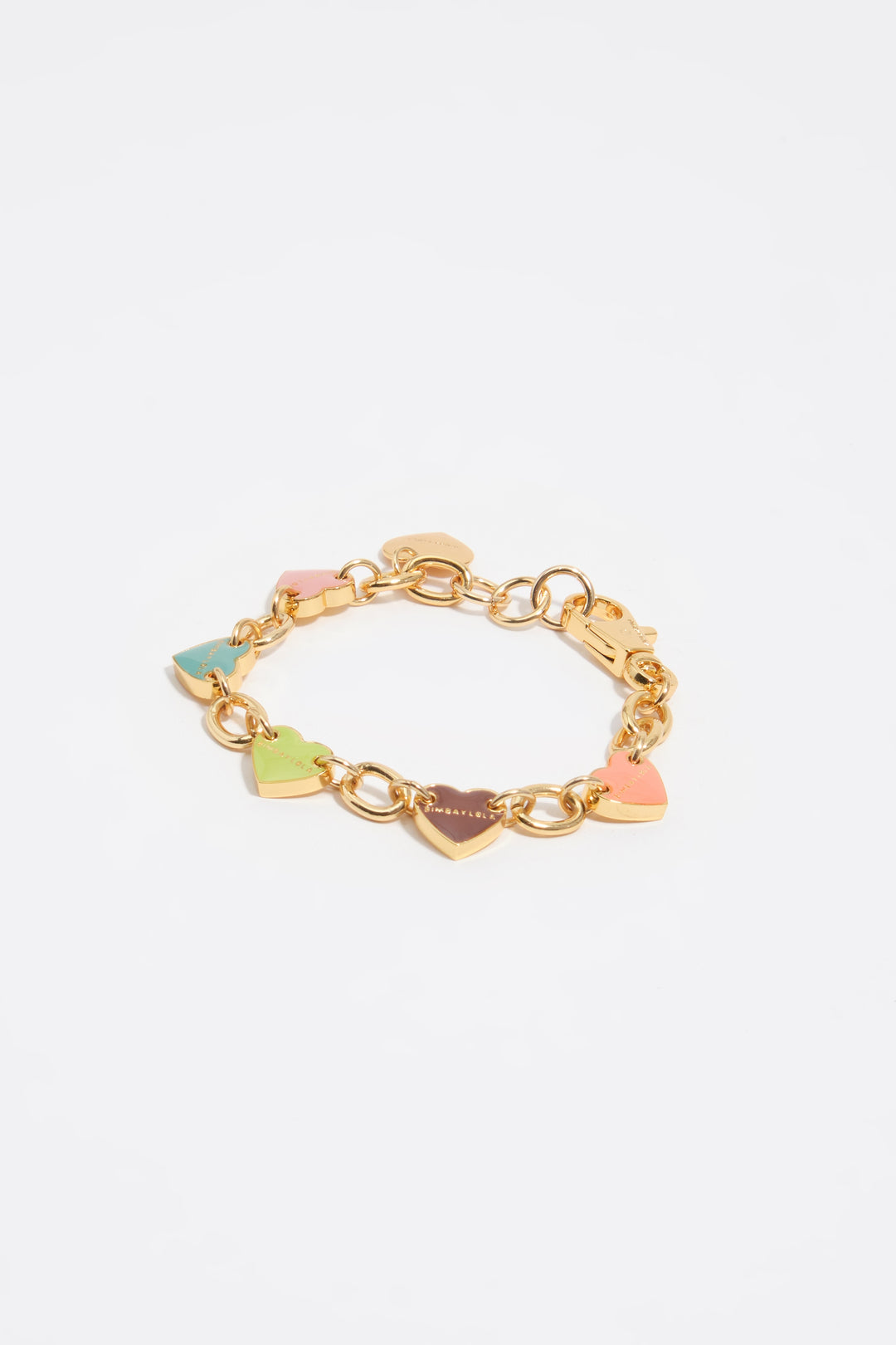 Heart logos gold chain bracelet