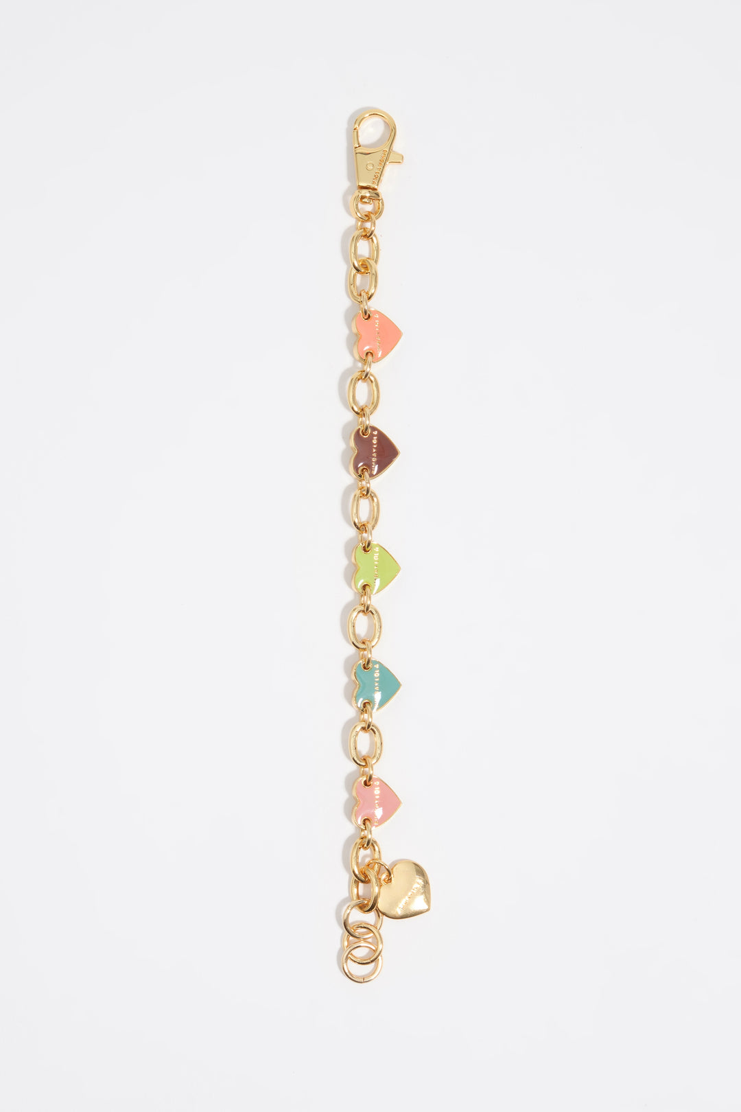 Heart logos gold chain bracelet