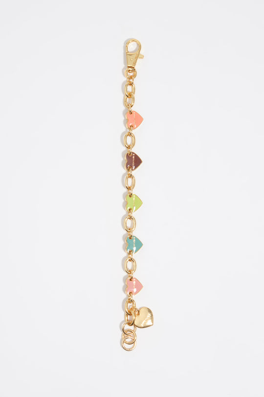 Heart logos gold chain bracelet