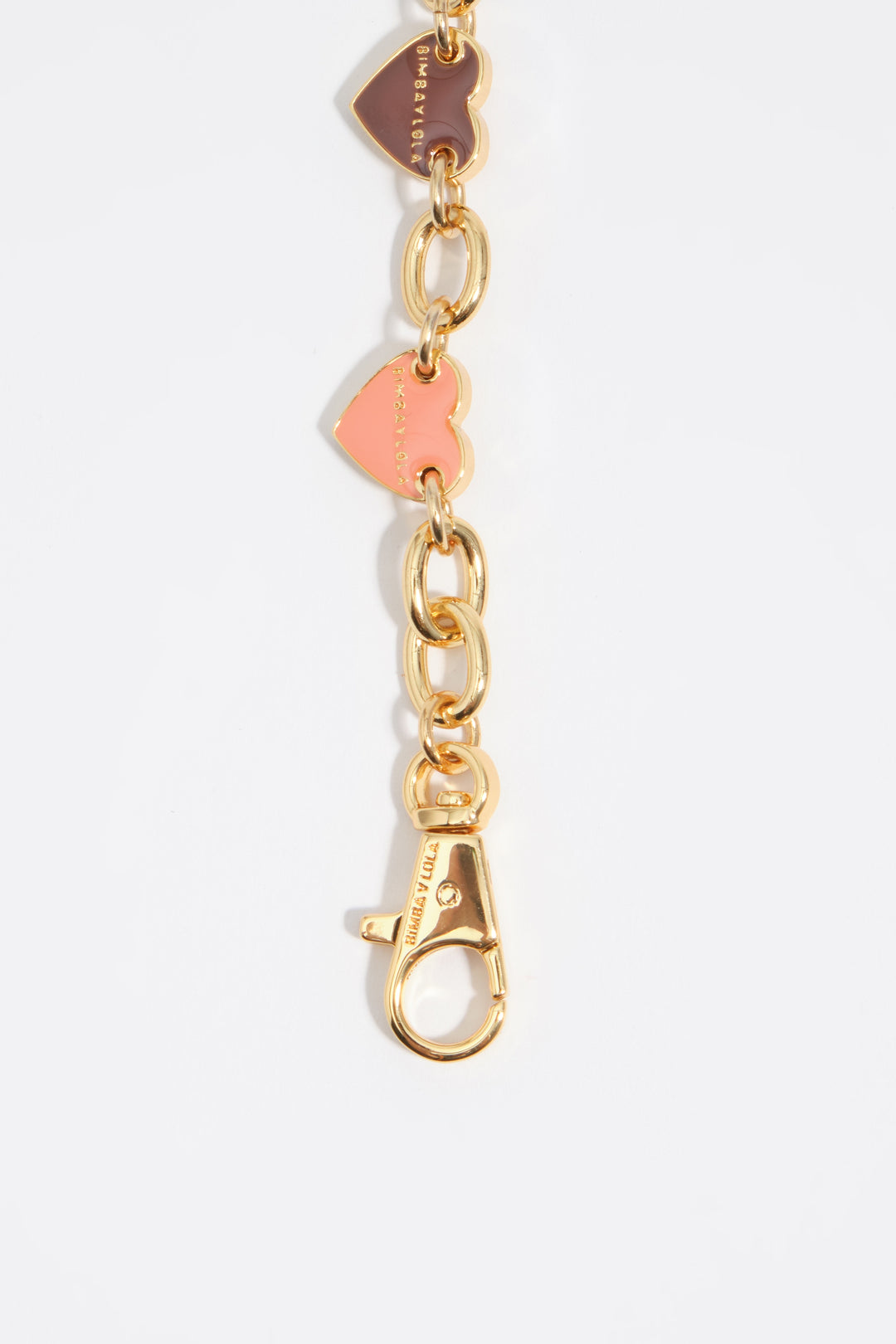 Heart logos gold chain bracelet