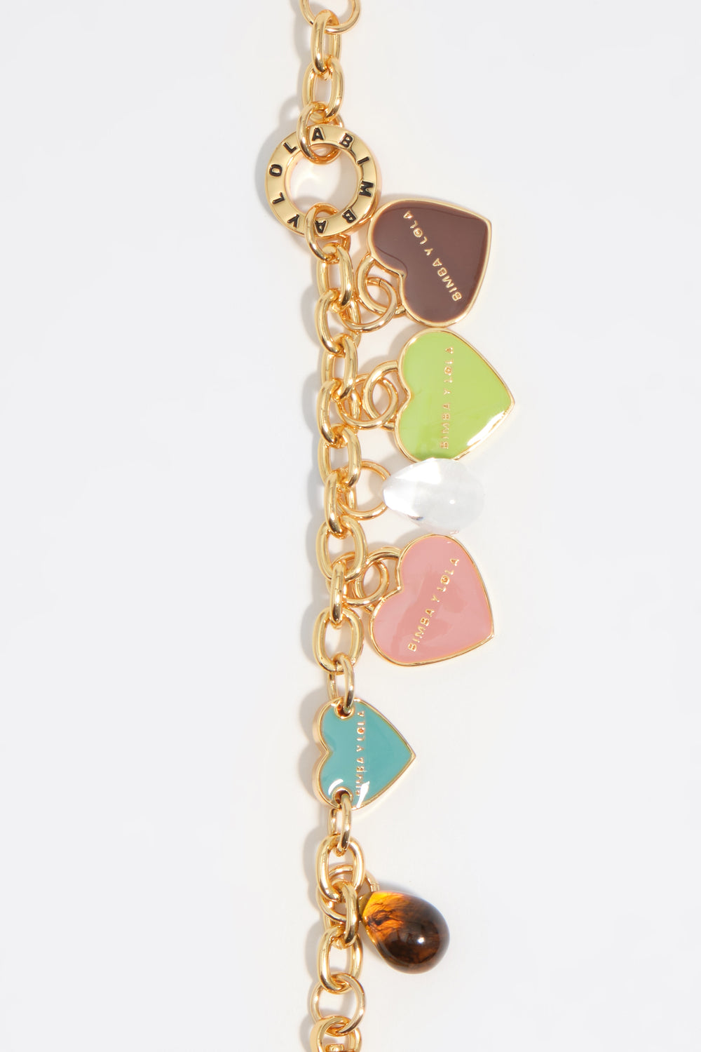 Heart logos gold chain bracelet
