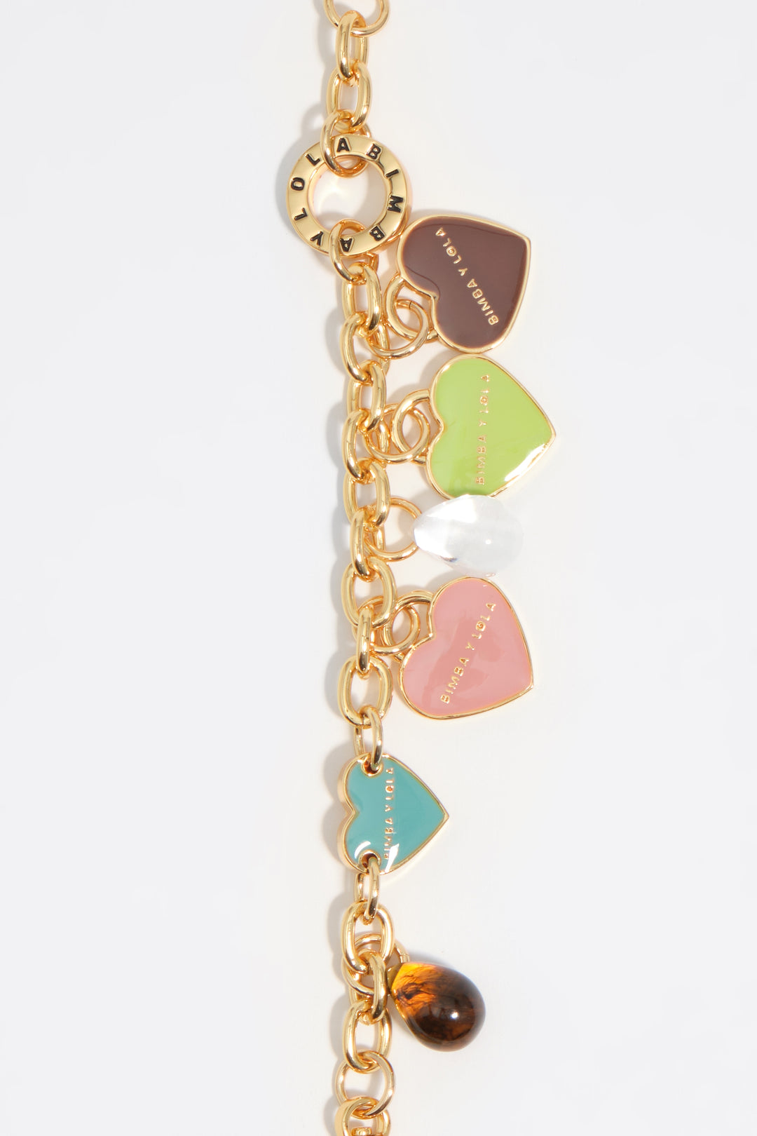 Heart logos gold chain bracelet