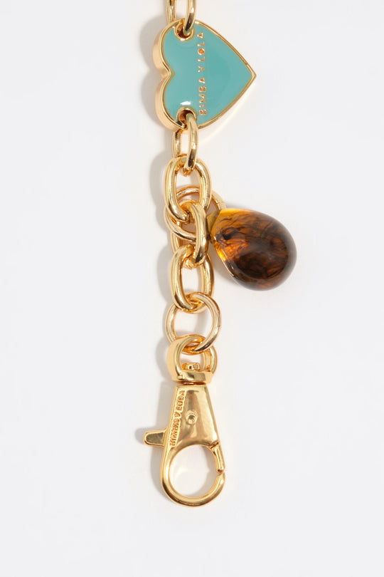 Heart logos gold chain bracelet