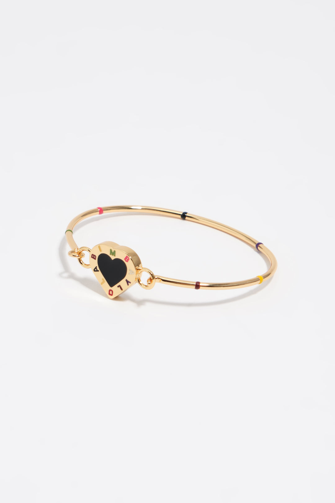 Black heart logo rigid bracelet
