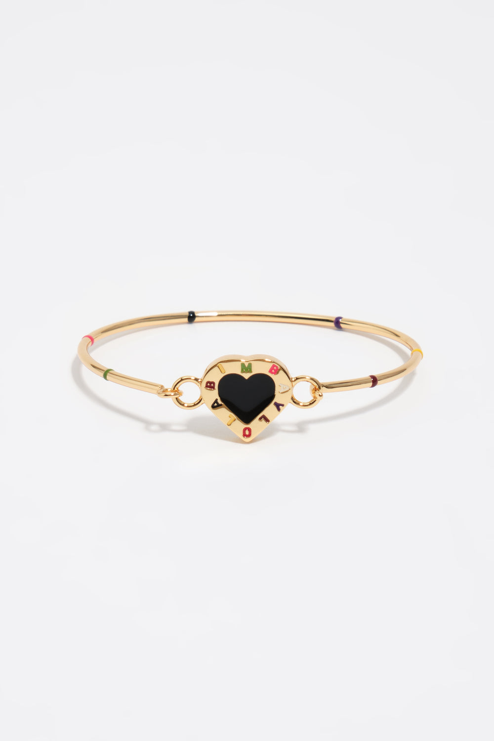 Black heart logo rigid bracelet