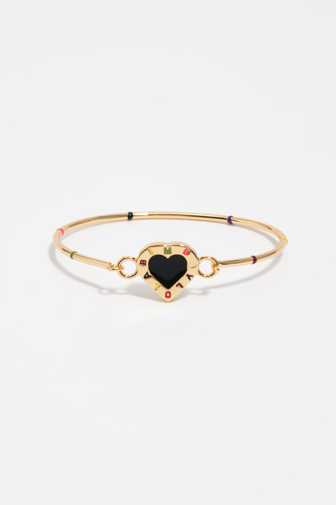Black heart logo rigid bracelet