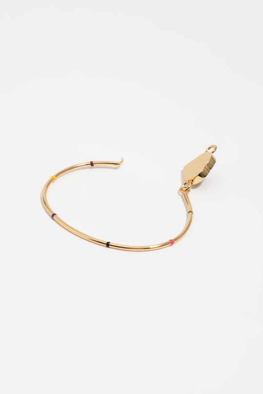 Black heart logo rigid bracelet