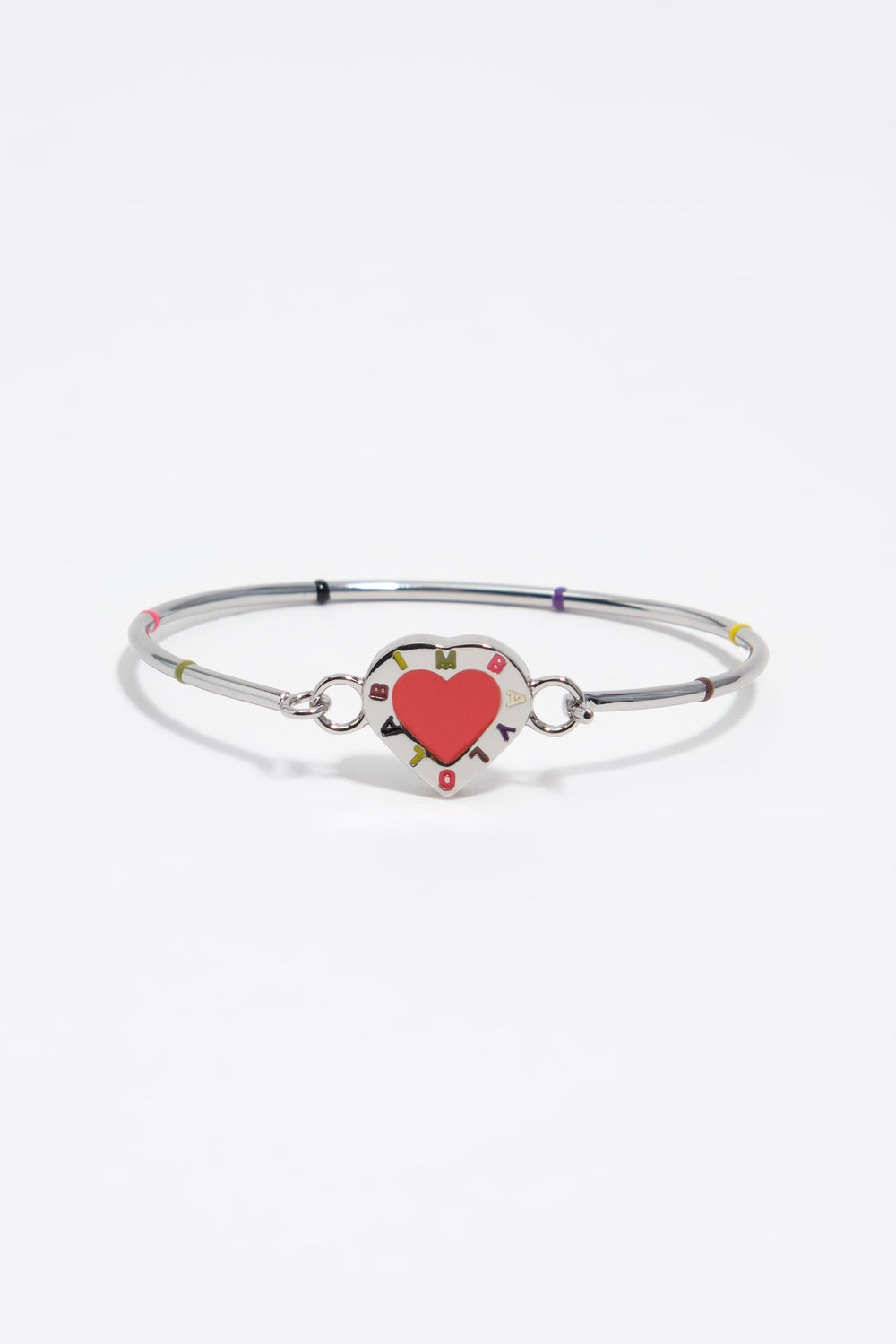 Coral heart rigid bracelet logo