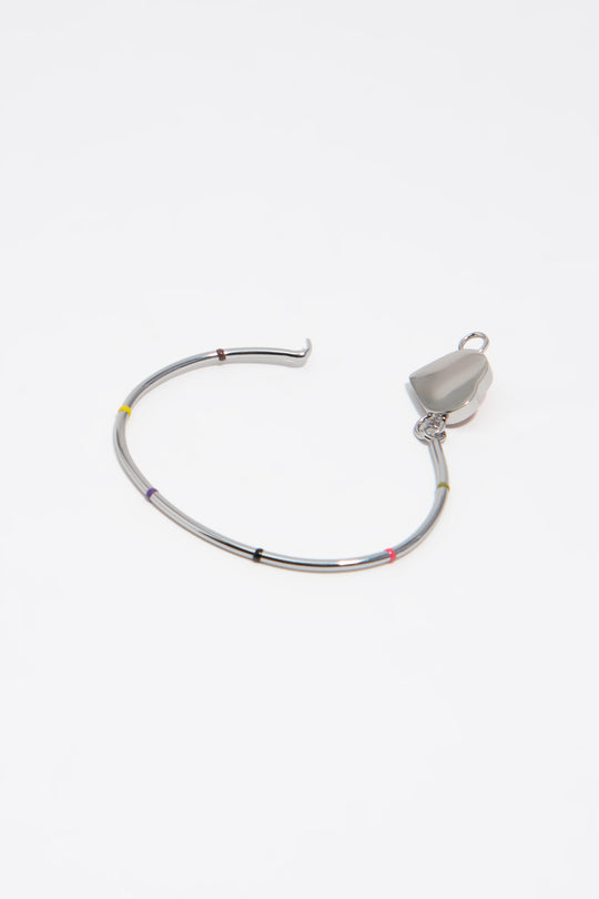 Coral heart rigid bracelet logo