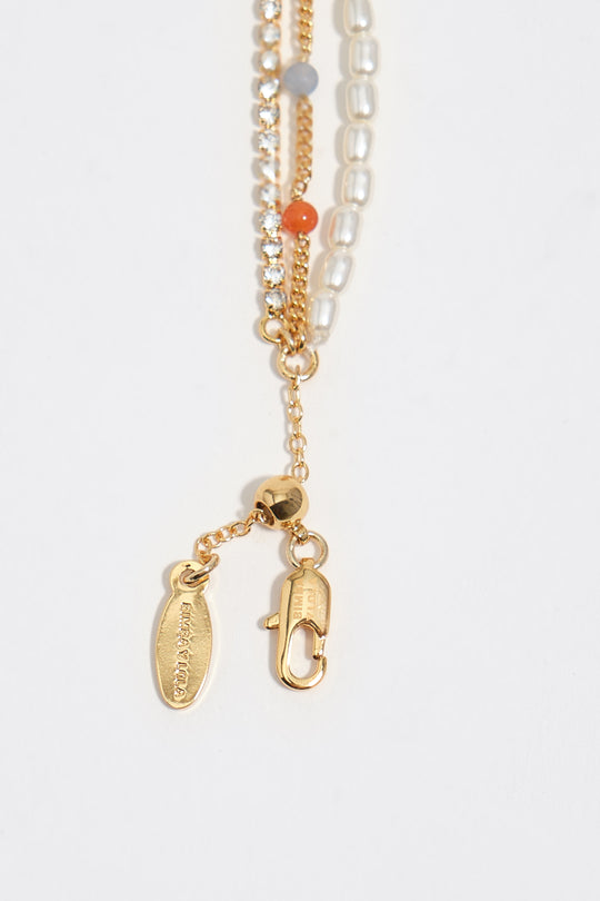 Golden logo heart triple bracelet