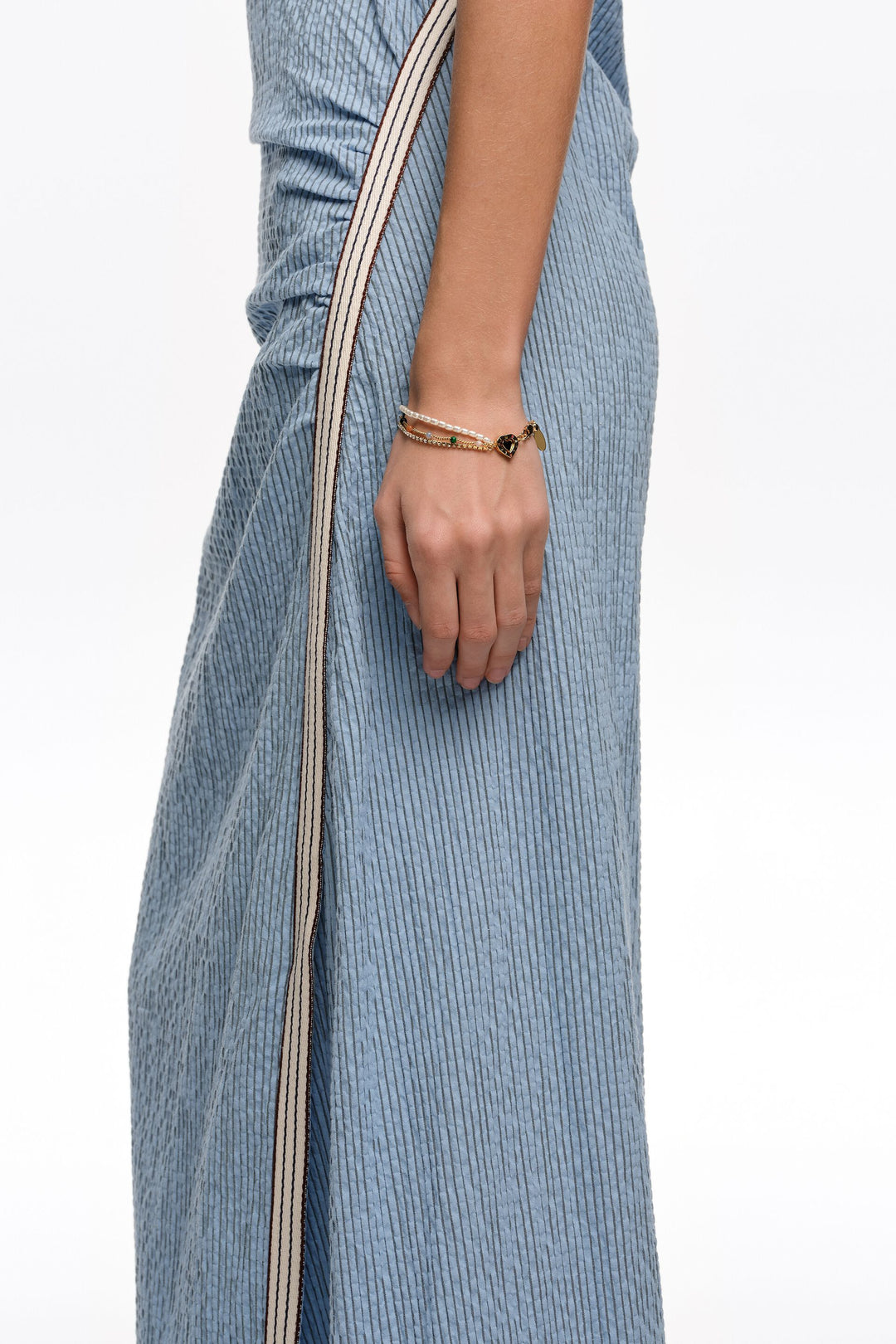 Golden logo heart triple bracelet