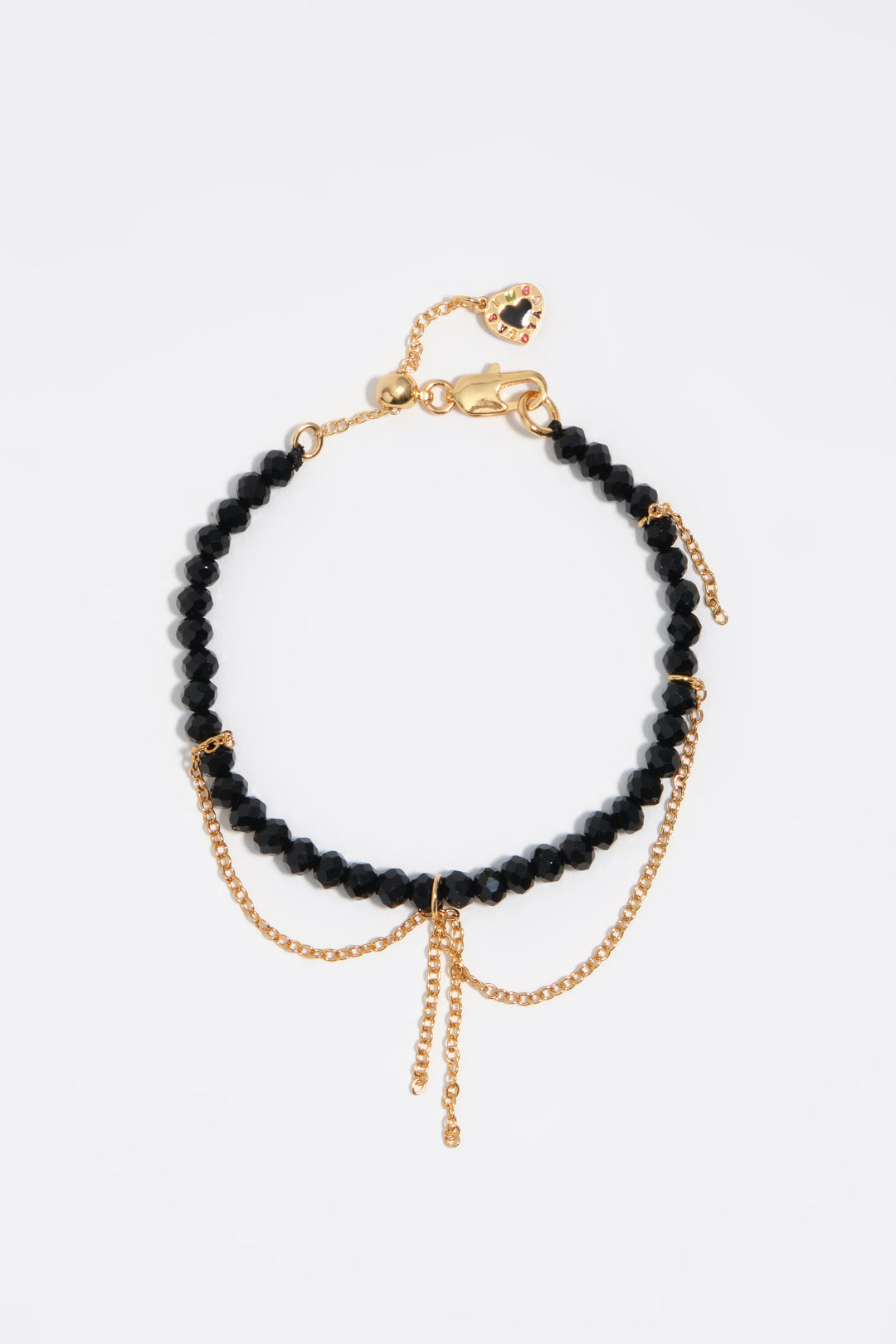 Black chains and crystals bracelet