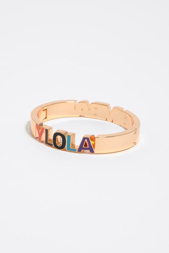 Multicolored hinge logo bracelet