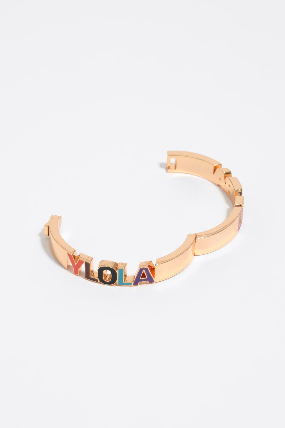 Multicolored hinge logo bracelet
