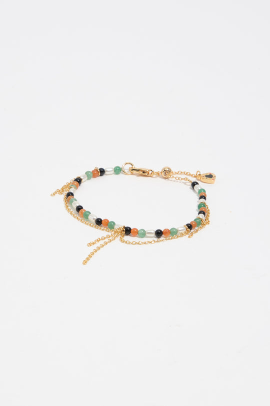 Golden chains and stones bracelet