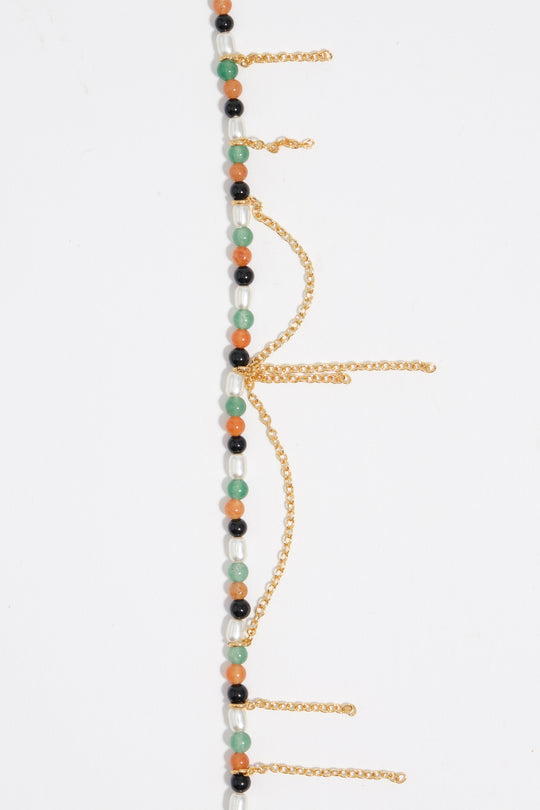 Golden chains and stones bracelet