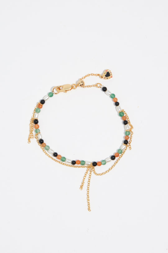 Golden chains and stones bracelet