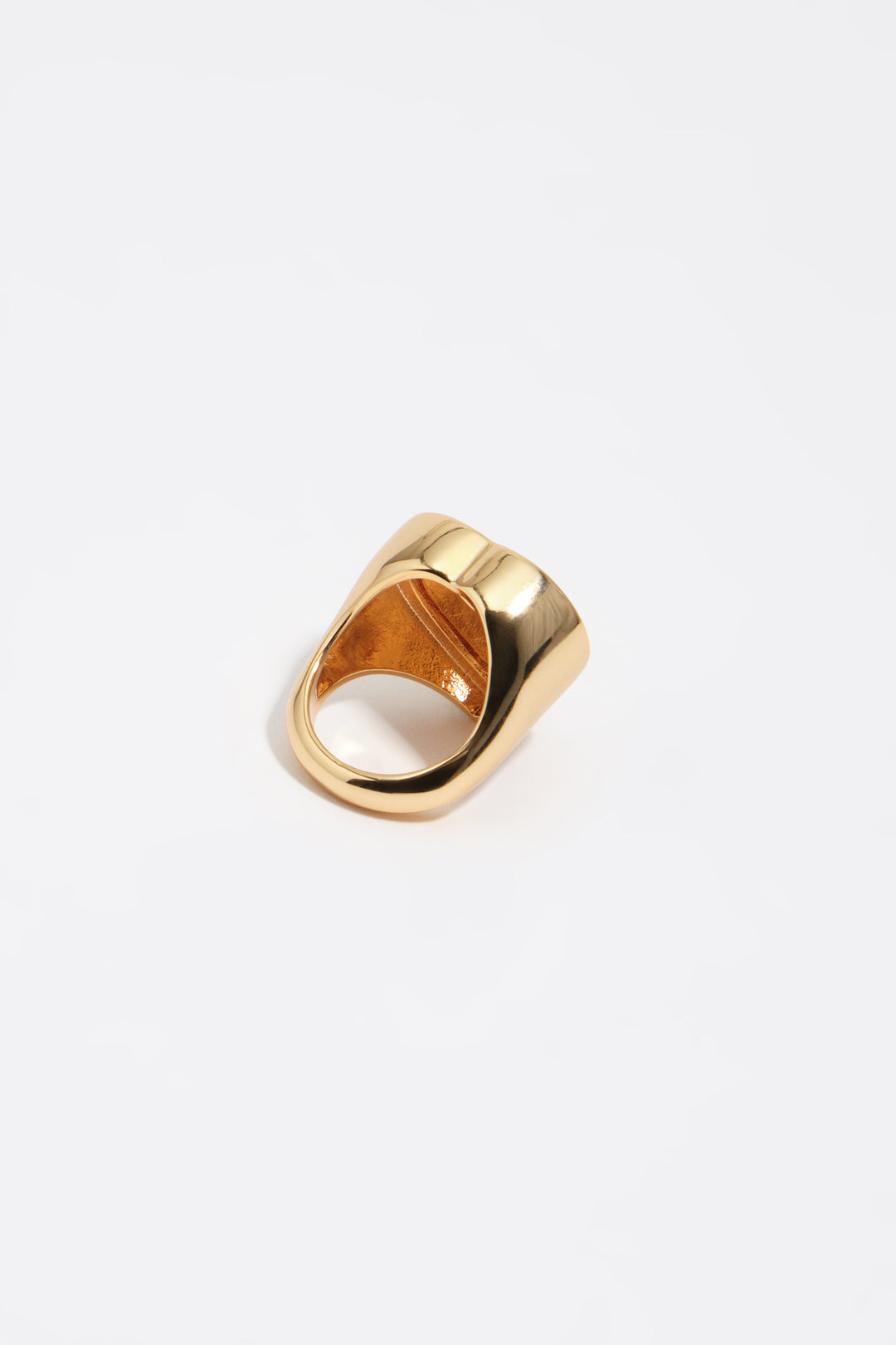 Gold swivel heart logo ring
