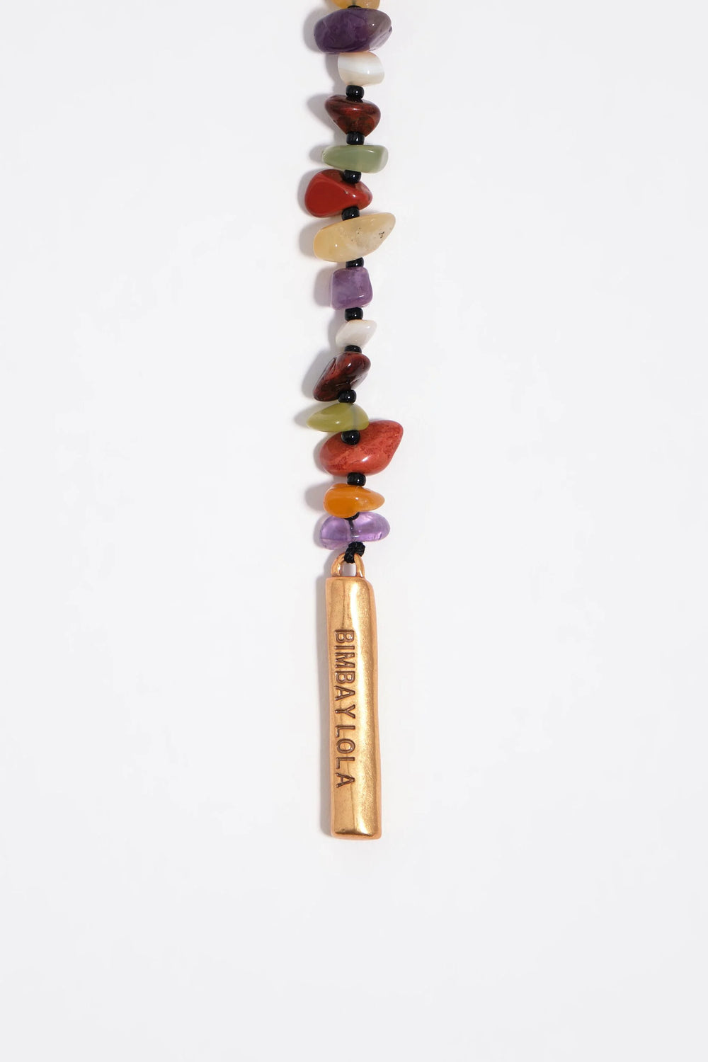 Matte gold stones necklace