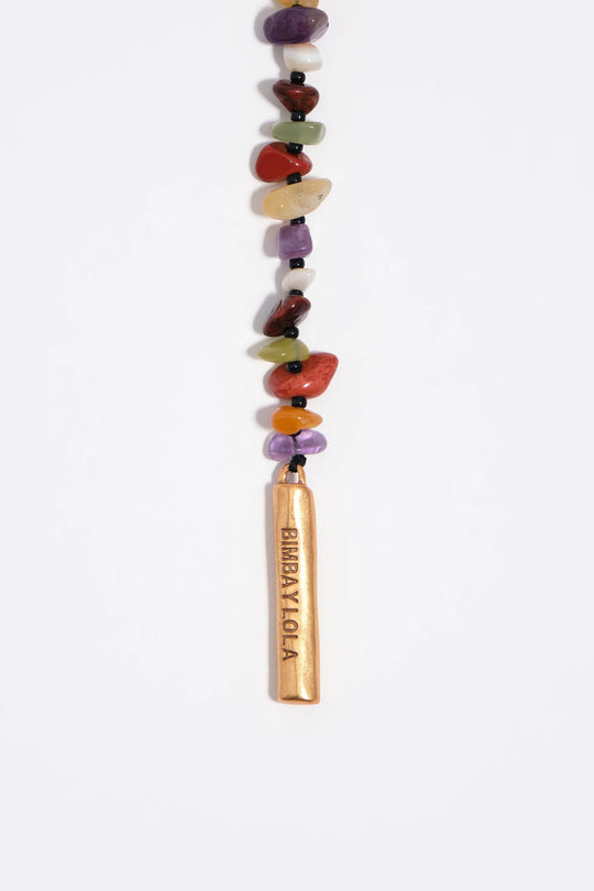Matte gold stones necklace