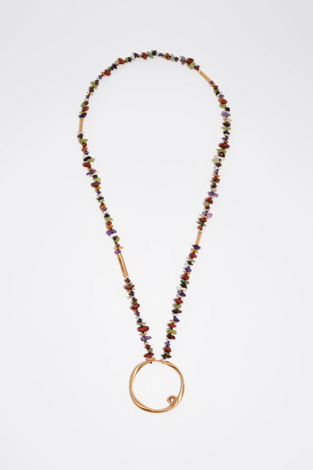 Matte gold stones necklace