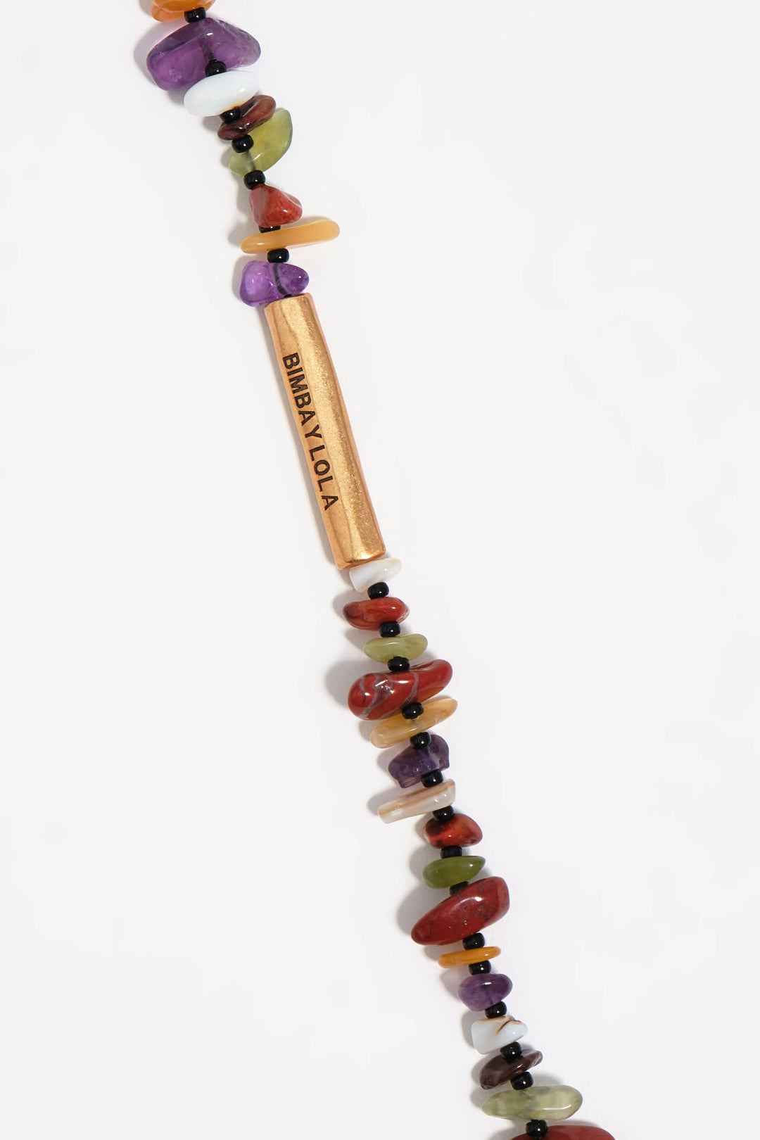 Matte gold stones necklace