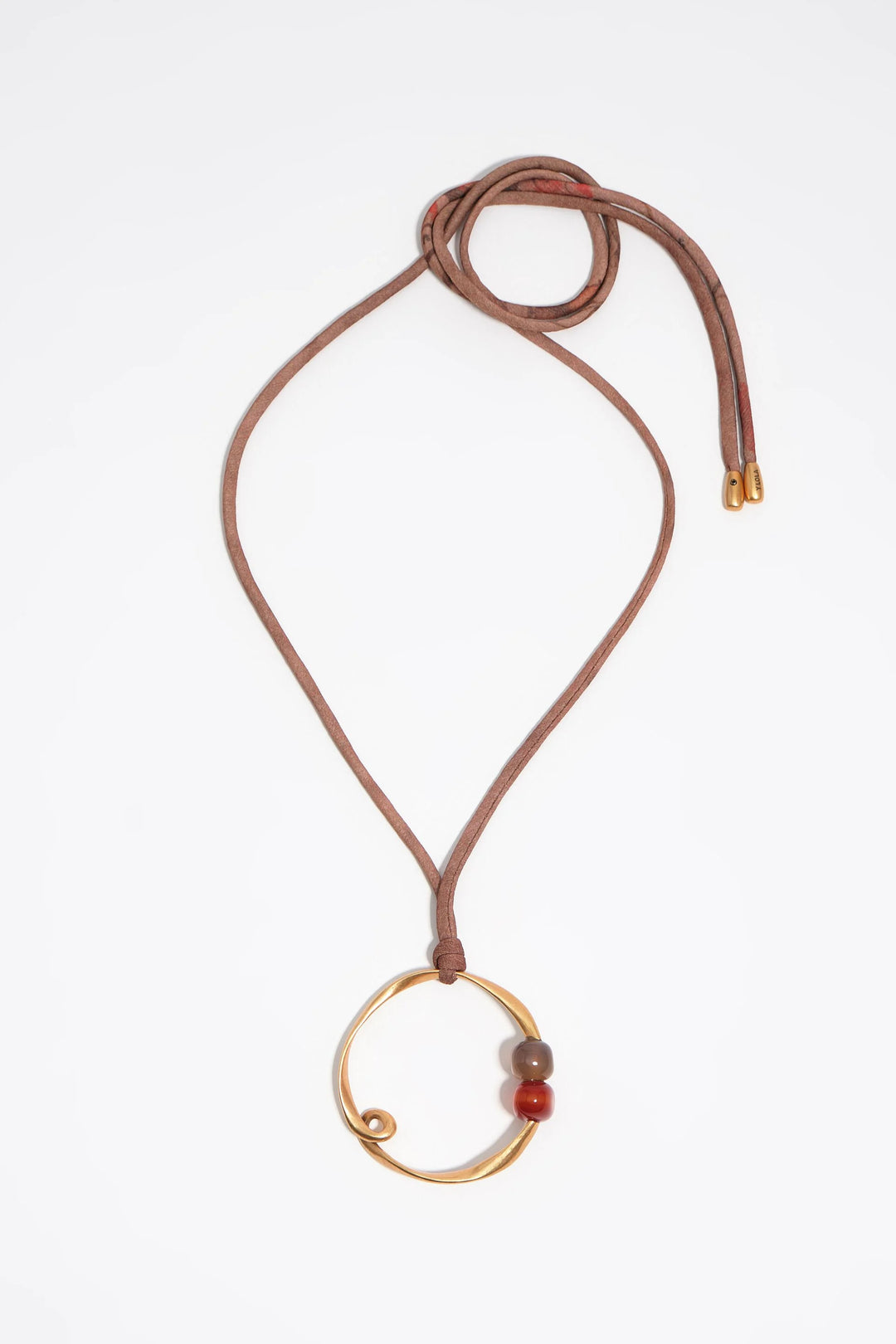 Irregular hoop necklace with matte gold stones