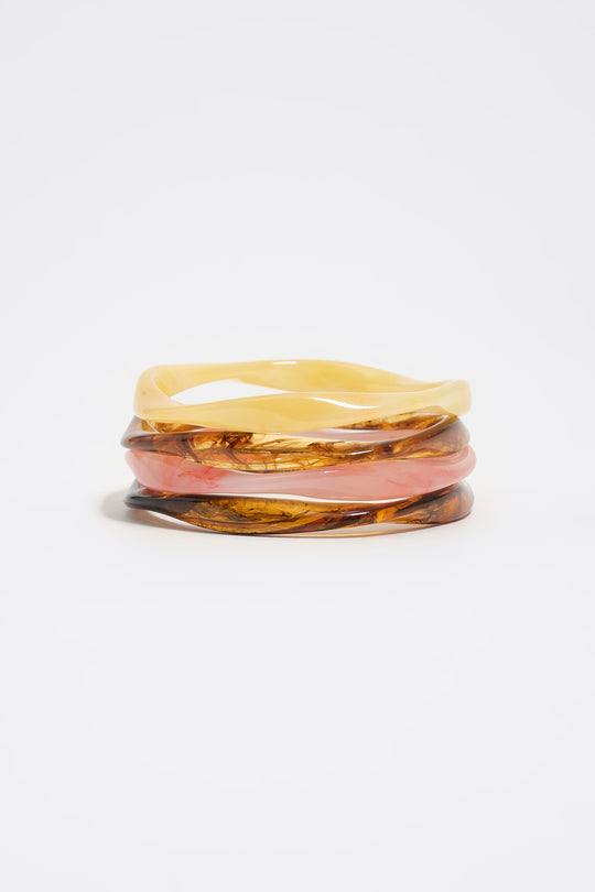 Amber resin set of 4 bracelets