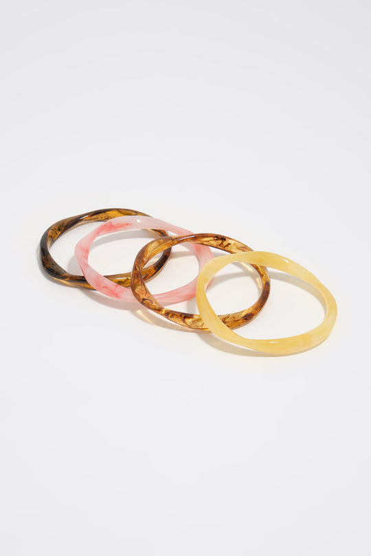 Amber resin set of 4 bracelets